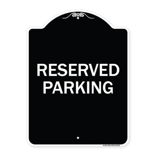 Reserved Parking Bright Yellow Heavy-Gauge Aluminum Architectural Sign, 24" x 18", BW-1824-22991